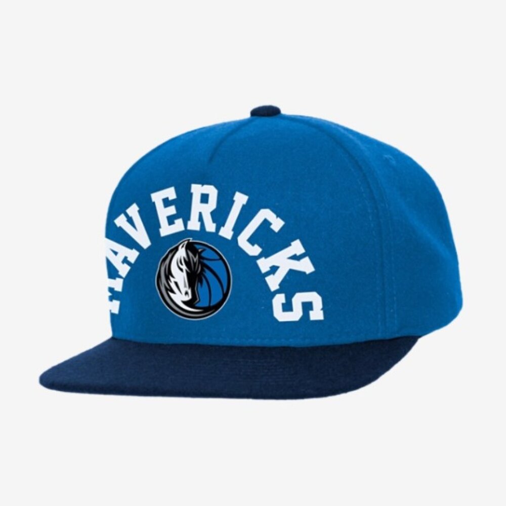 Mitchell & Ness Dallas Mavericks Rev Underarch Snap Cap One‎ Size Blue/Navy NEW
